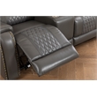 Ilyiano Two Tone Faux Leather 3-Piece Livingroom Reclining Set In Gray