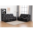 Ilyiano Two Tone Faux Leather 2-PC Livingroom Reclining Set In Black