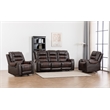 Ilyiano Two Tone Faux Leather Three-PC Livingroom Reclining Set In Brown