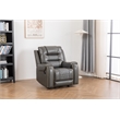 Ilyiano Two Tone Faux Leather Rocker Recliner In Gray