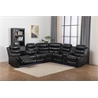 Dexoni LED Faux Leather Reclining Sectional in Black