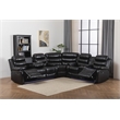 Dexoni LED Faux Leather Reclining Sectional in Black
