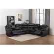 Dexoni LED Faux Leather Reclining Sectional in Black