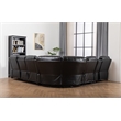 Dexoni LED Faux Leather Reclining Sectional in Black