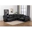 Dexoni LED Faux Leather Reclining Sectional in Black