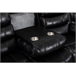 Dexoni LED Faux Leather Reclining Sectional in Black