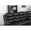 Dexoni LED Faux Leather Reclining Sectional in Black