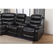 Dexoni LED Faux Leather Reclining Sectional in Black