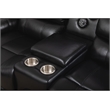 Dexoni LED Faux Leather Reclining Sectional in Black