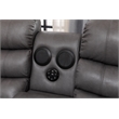 Dexoni LED Faux Leather Reclining Sectional in Gray