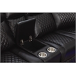 Hathrone Faux Leather Power Reclining Sectional LED USB and SubWoofer In Brown