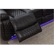 Hathrone Faux Leather Power Reclining Sectional LED USB and SubWoofer In Brown
