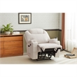 Kingway Arbore Fabric Power Recliner with USB and Cup Holders in Beige