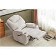 Kingway Arbore Fabric Power Recliner with USB and Cup Holders in Beige