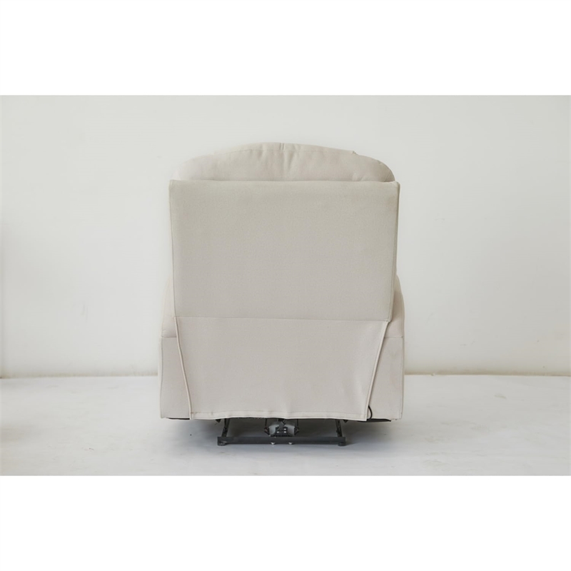 Kingway Arbore Fabric Power Recliner with USB and Cup Holders in Beige