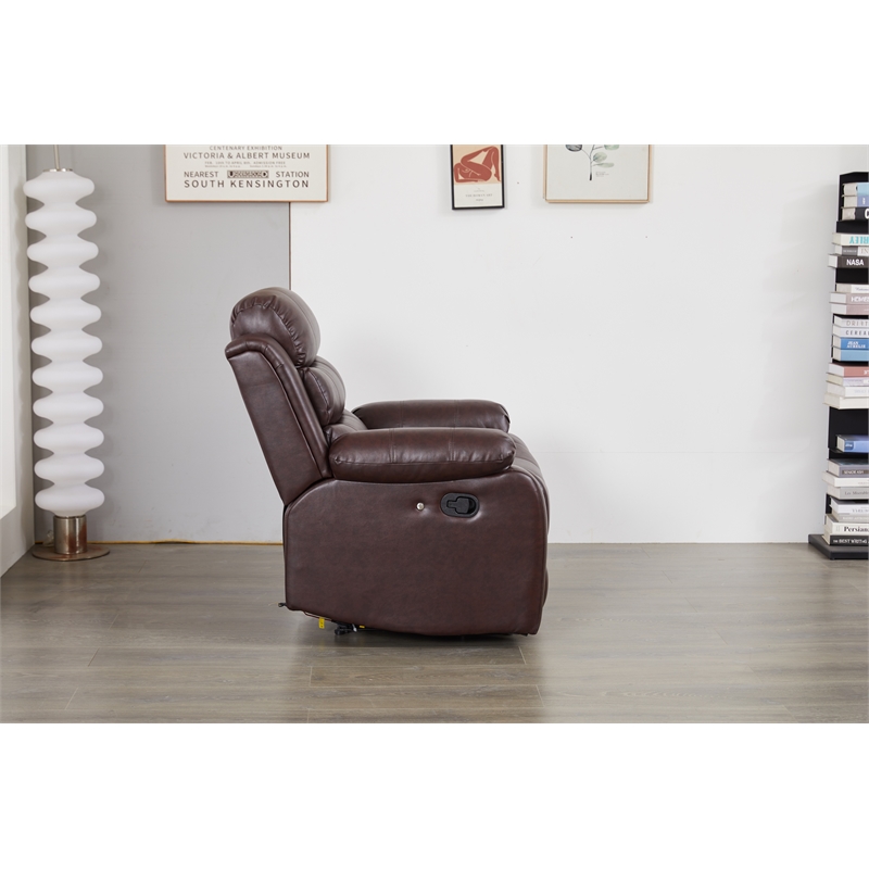 Luxury Faux Leather Recliner Chair with LED Lights
