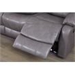 Faux Leather Manual Reclining Sofa with LED Lights With Drop Down Table
