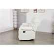Faux Leather Manual Reclining Sofa with LED Lights With Drop Down Table