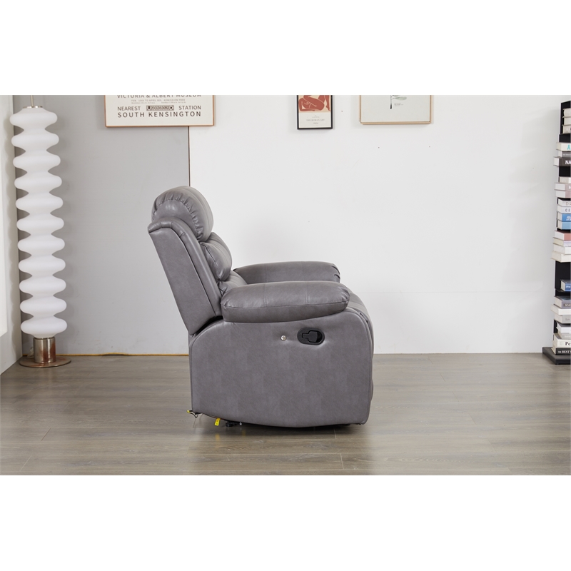 Luxury Faux Leather Recliner Chair with LED Lights