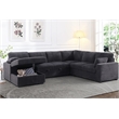 Oversized Upholstered Corduroy Sleeper Sectional Sofa With Storage Chaise