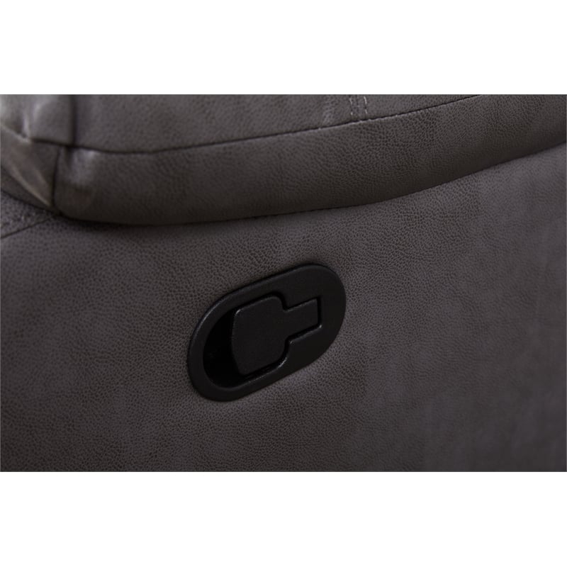 Faux Leather Manual Reclining Loveseat with LED and Console With SubWoofer