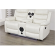 Faux Leather Manual Reclining Loveseat with LED and Console With SubWoofer