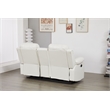 Faux Leather Manual Reclining Loveseat with LED and Console With SubWoofer