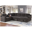U-Shaped Sectional Sofa Bed Pull Out Sleeper Couch With Storage Chaise in Brown