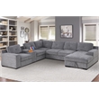 U-Shaped Sectional Sofa Bed Pull Out Sleeper Couch &Storage Chaise in Light Gray