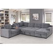 U-Shaped Sectional Sofa Bed Pull Out Sleeper Couch &Storage Chaise in Light Gray