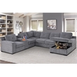 U-Shaped Sectional Sofa Bed Pull Out Sleeper Couch &Storage Chaise in Light Gray