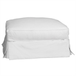 Sunset Trading Americana Box Cushion Cotton Slipcovered Ottoman in Warm White