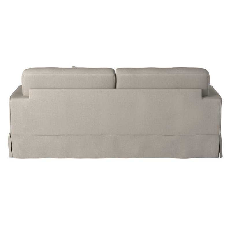 Sunset Trading Americana Box Cushion Fabric Slipcovered Sofa in Light Gray