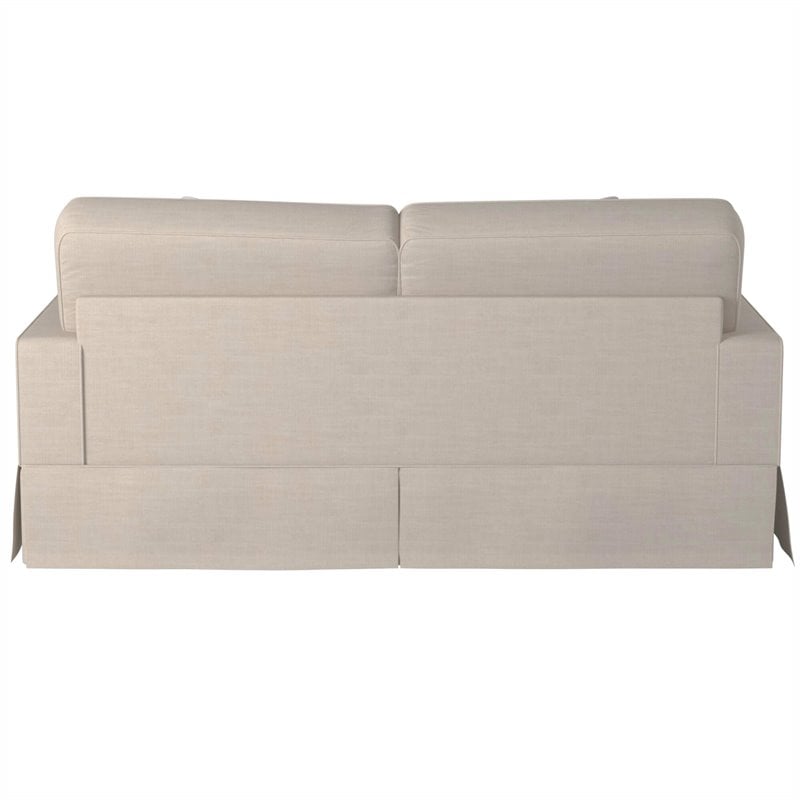 Sunset Trading Americana Box Cushion Fabric Slipcovered Sofa in Linen Gray