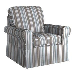 Sunset Trading Horizon Fabric Slipcovered Swivel Rocking Chair in Brown