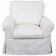 Sunset Trading Horizon Cotton Slipcovered Swivel Rocking Chair in Warm White