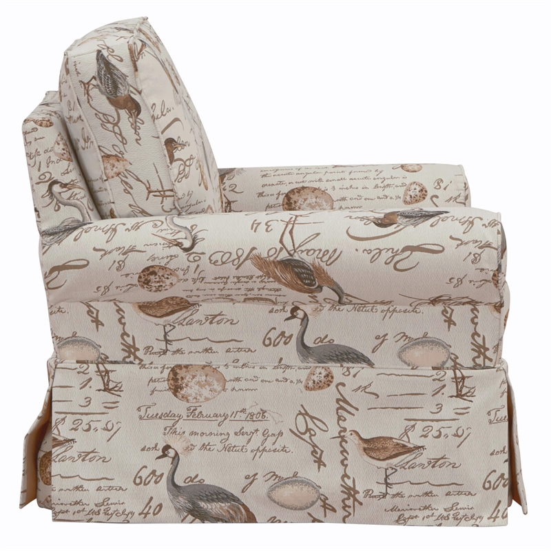Sunset Trading Horizon Fabric Slipcovered Swivel Rocking Chair in Cream