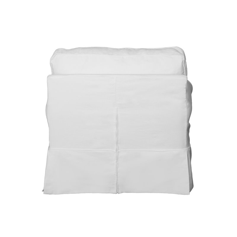 Sunset Trading Horizon T-Cushion Cotton Slipcovered Chair with Ottoman in White