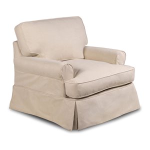 Sunset Trading Horizon Fabric Slipcovered T-Cushion Chair in Tan