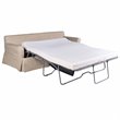 Sunset Trading Horizon Fabric Slipcovered Reversible Chaise Sleeper Sofa in Tan