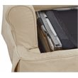 Sunset Trading Horizon Fabric Slipcovered Reversible Chaise Sleeper Sofa in Tan