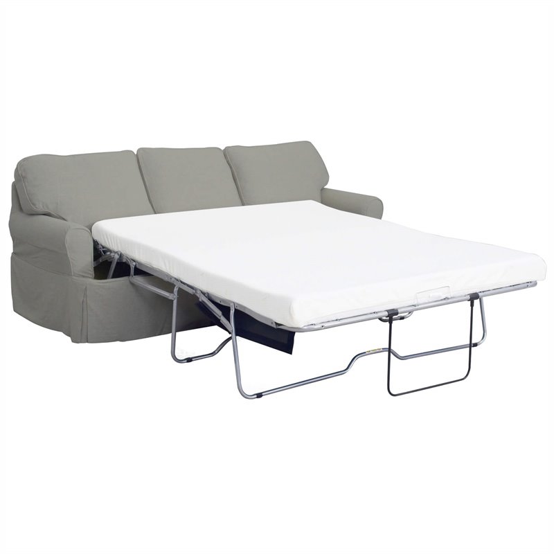Sunset Trading Horizon Fabric Slipcovered Reversible Chaise Sleeper Sofa in Gray