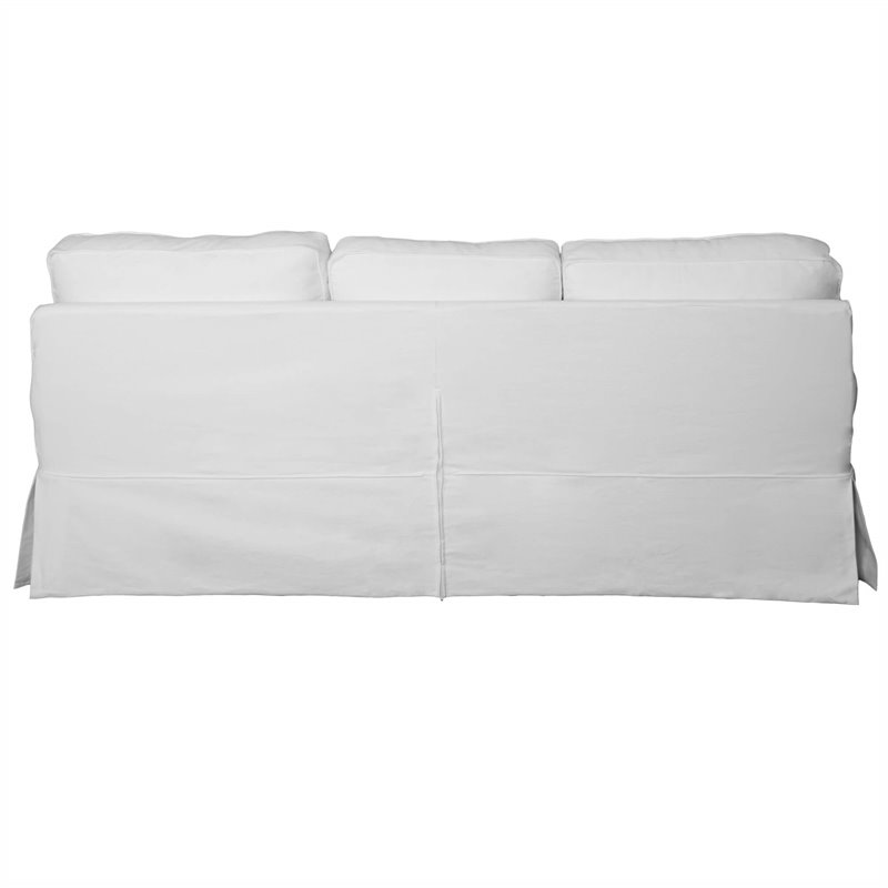 Sunset Trading Horizon Cotton Slipcover Reversible Chaise Sleeper Sofa in White