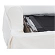 Sunset Trading Horizon Cotton Slipcover Reversible Chaise Sleeper Sofa in White