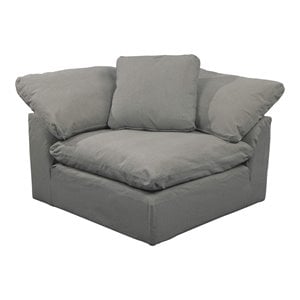Sunset Trading Puff 44&quot Fabric Slipcovered Arm Chair in Gray