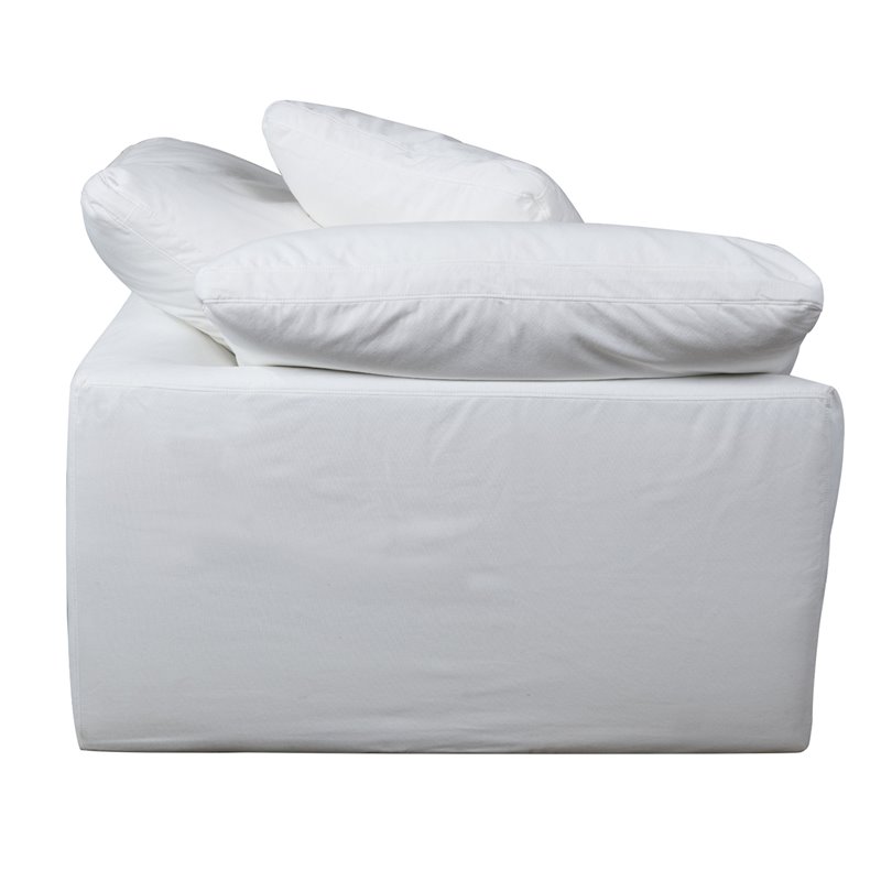 Sunset Trading Puff 2-Piece Fabric Slipcover Sectional Sofa in White