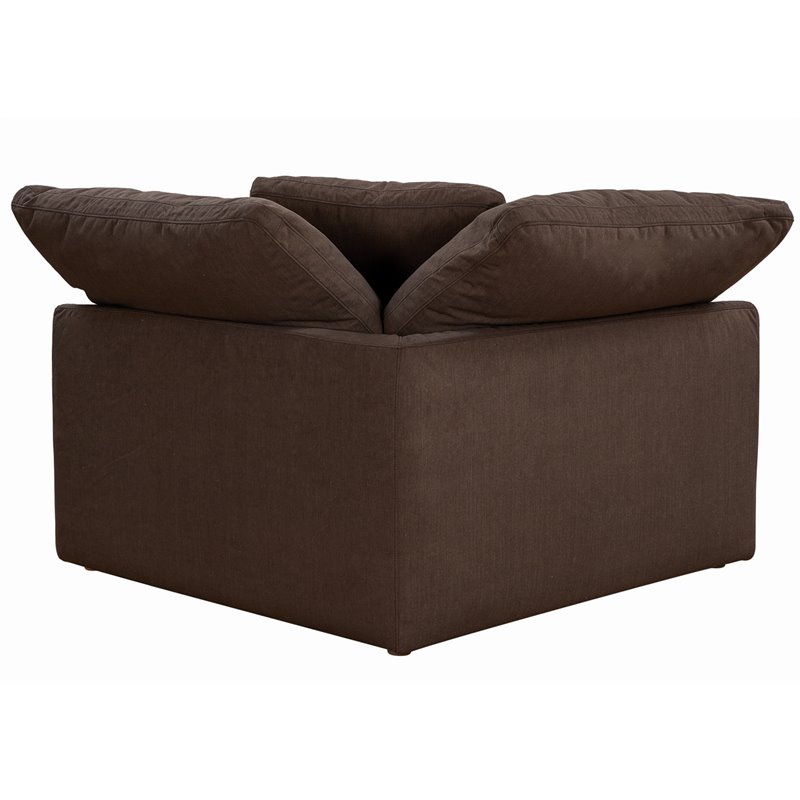 Sunset Trading Puff 5-Piece Fabric Slipcover Sectional Sofa in Brown