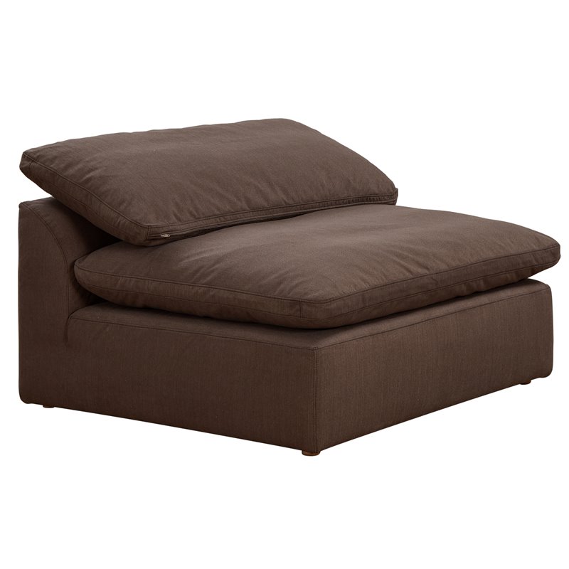 Sunset Trading Puff 5-Piece Fabric Slipcover Sectional Sofa in Brown