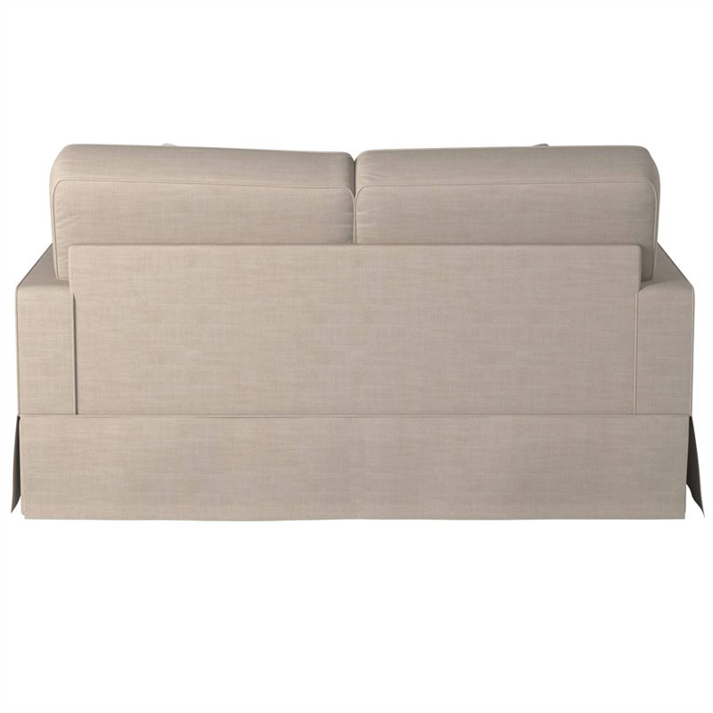 Sunset Trading Americana Box Cushion Fabric Slipcovered Loveseat in Linen Beige