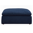 Sunset Trading Puff Fabric Slipcovered Sectional Modular Ottoman in Navy